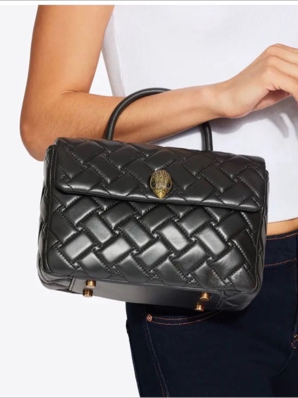 Kurt Geiger London Black Leather Kensington Top Handle Crossbody Handbag - Picture 14 of 14